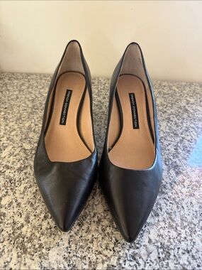 French Connection Black Pointed-Toe Pumps